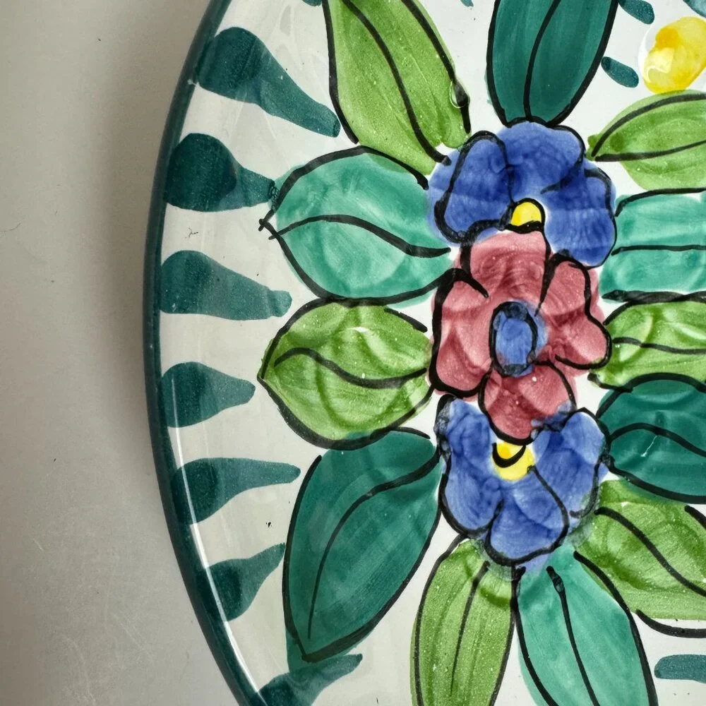Italian Pottery Fish Shaped Serving Bowl Dish Plate Hand Painted